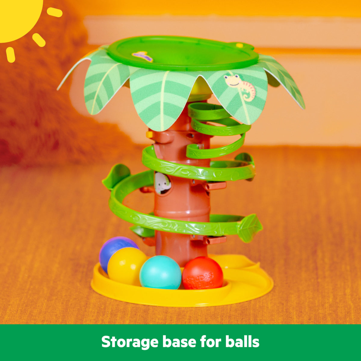 Bright Starts Tropical Twirl Ball Play Toy with Lights and Sounds