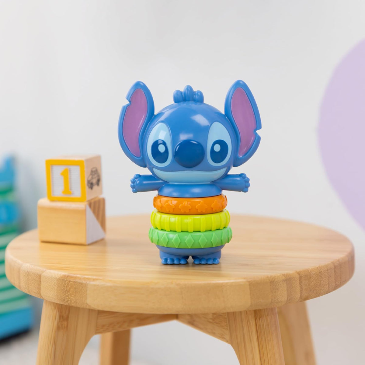 Bright Starts Disney Baby Twist-a-Stitch Fidget Toy with Textured Rings - Blue