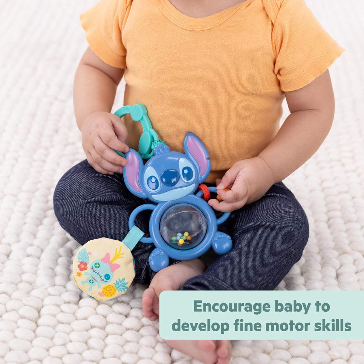 Bright Starts Disney Baby Stitch Tummy Tumble Baby Activity Toy - Blue