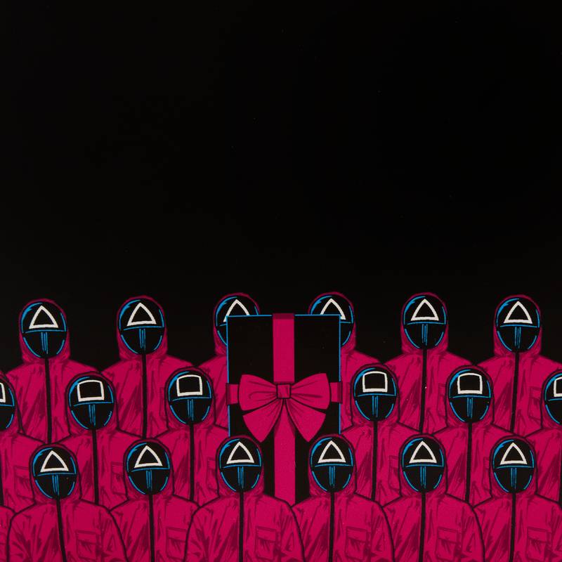 Netflix Squid Game Piggy Bank Masked Men Glow Mini Backpack - Black