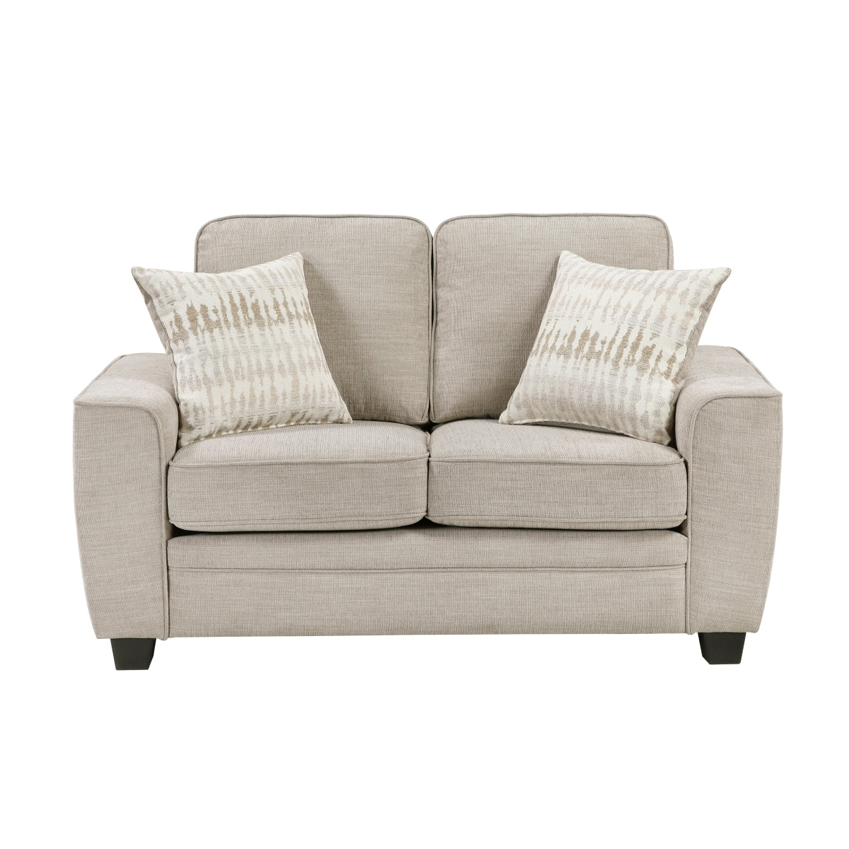 Zander 61" Loveseat with Decorative Pillows by Homelegance - Gray