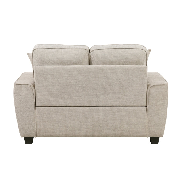 Zander 61" Loveseat with Decorative Pillows by Homelegance - Gray