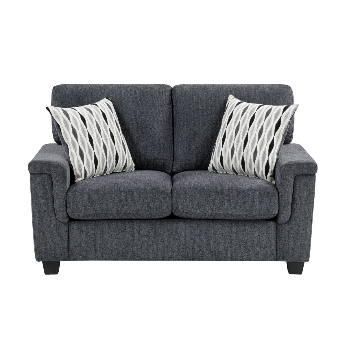 Chelsea 60" Loveseat with Decorative Pillows by Homelegance - Gray