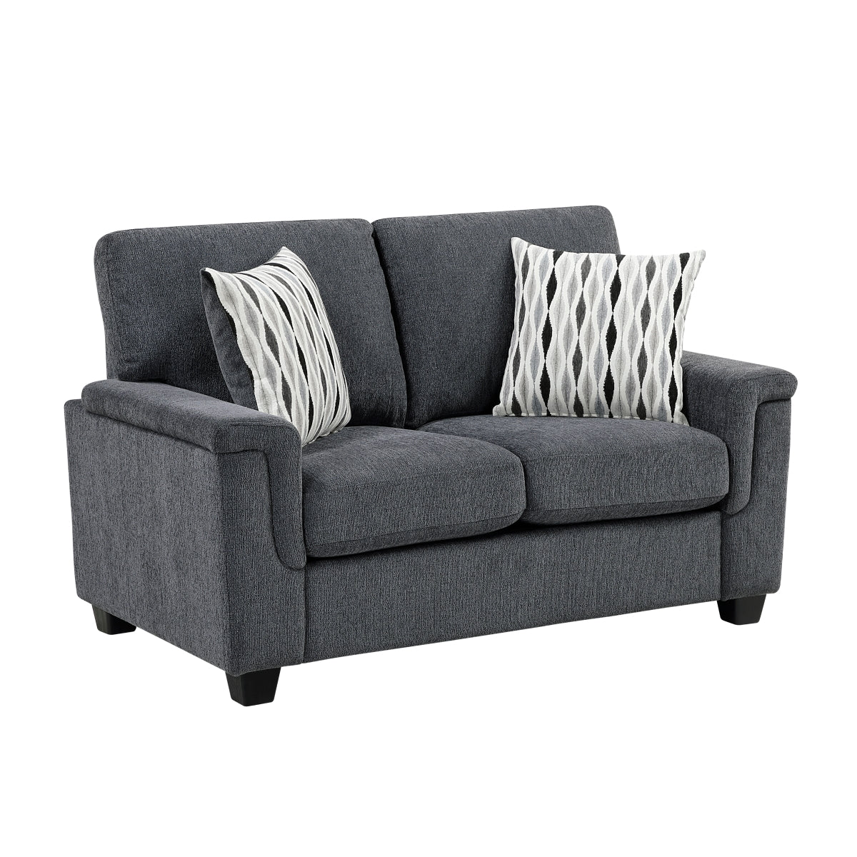 Chelsea 60" Loveseat with Decorative Pillows by Homelegance - Gray