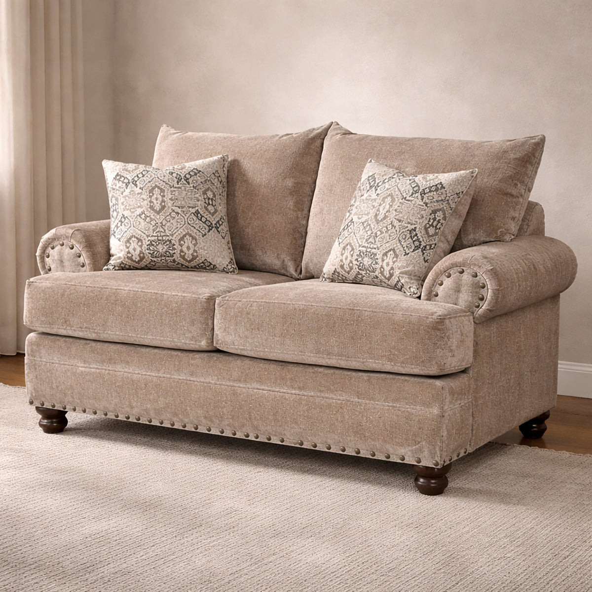 Fiorella Loveseat by Best Home - Brown