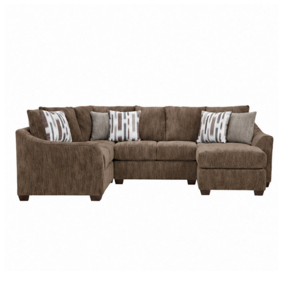 Portofino Sectional Sofa with Ottoman by Arely Furniture - Brown