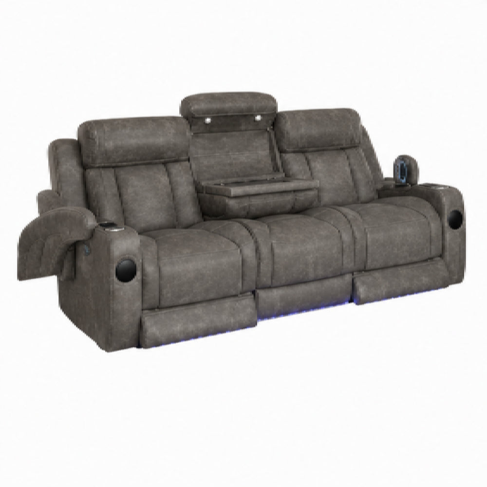 Dubai Power Recliner Sofa with Love Seat by Elements - Gray