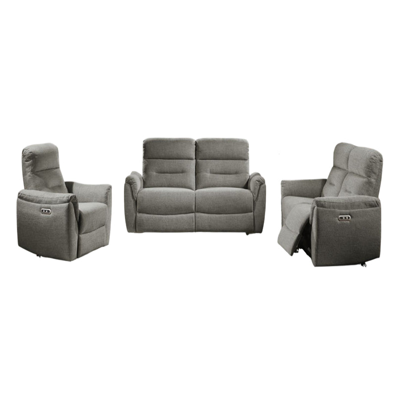 Joan Power Reclining Living Room Set (3-Piece) with USB by Acme Furniture - Gray