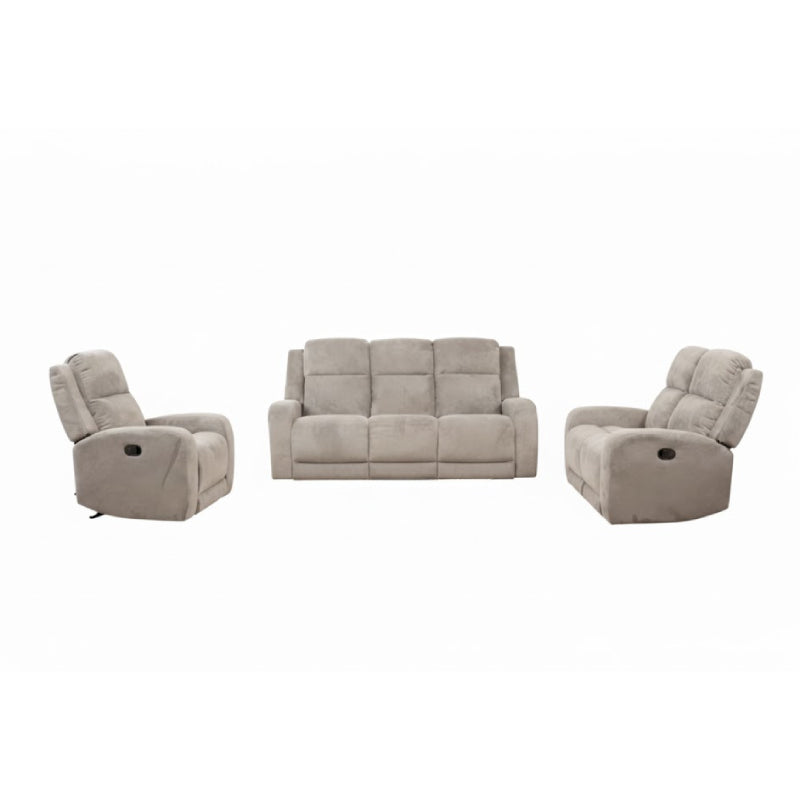 Napoli Sofa, Loveseat and Recliner Chair Set by Best Home - Gray