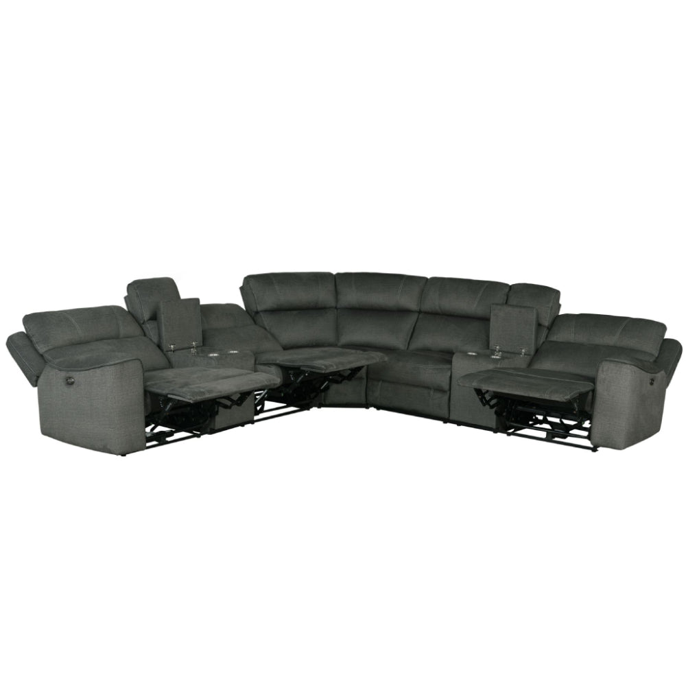 Bella Power Reclining Sectional Sofa by Best Home - Gray