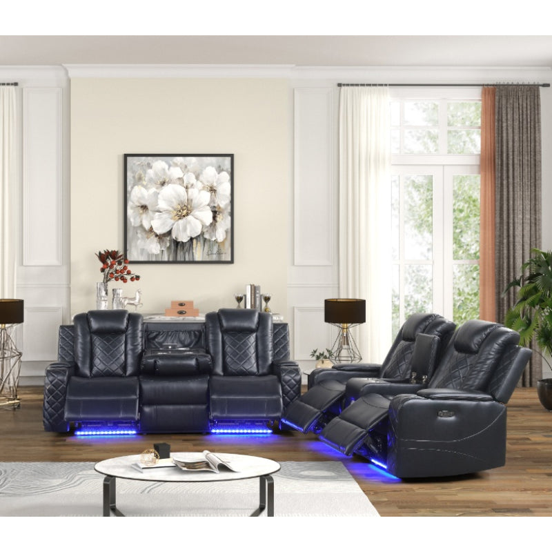 Kingston Power Motion Sofa with Loveseat by Best Home - Black