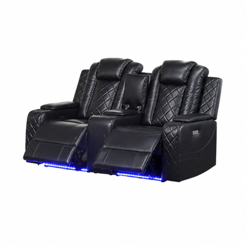 Kingston Power Motion Sofa with Loveseat by Best Home - Black