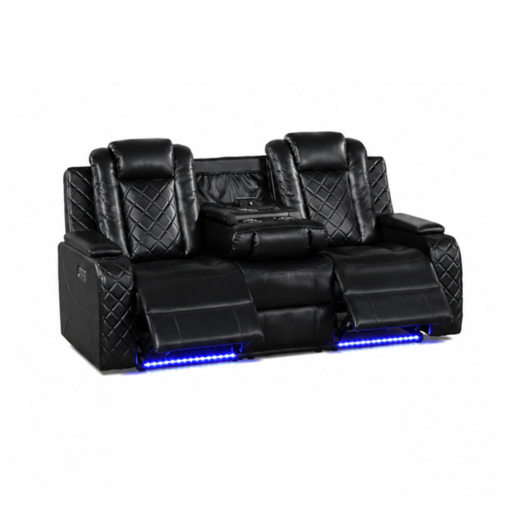 Kingston Power Motion Sofa with Loveseat by Best Home - Black