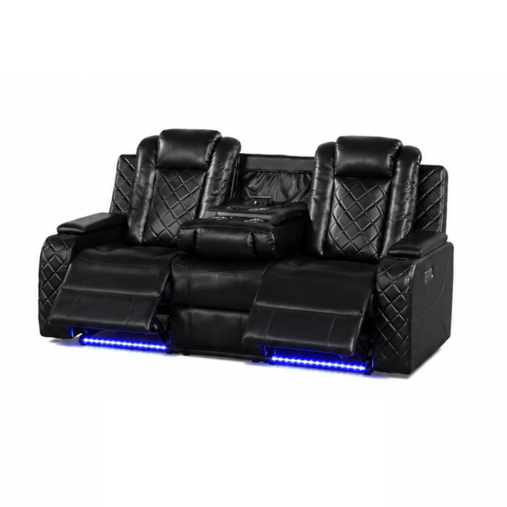 Kingston Power Motion Sofa with Loveseat by Best Home - Black