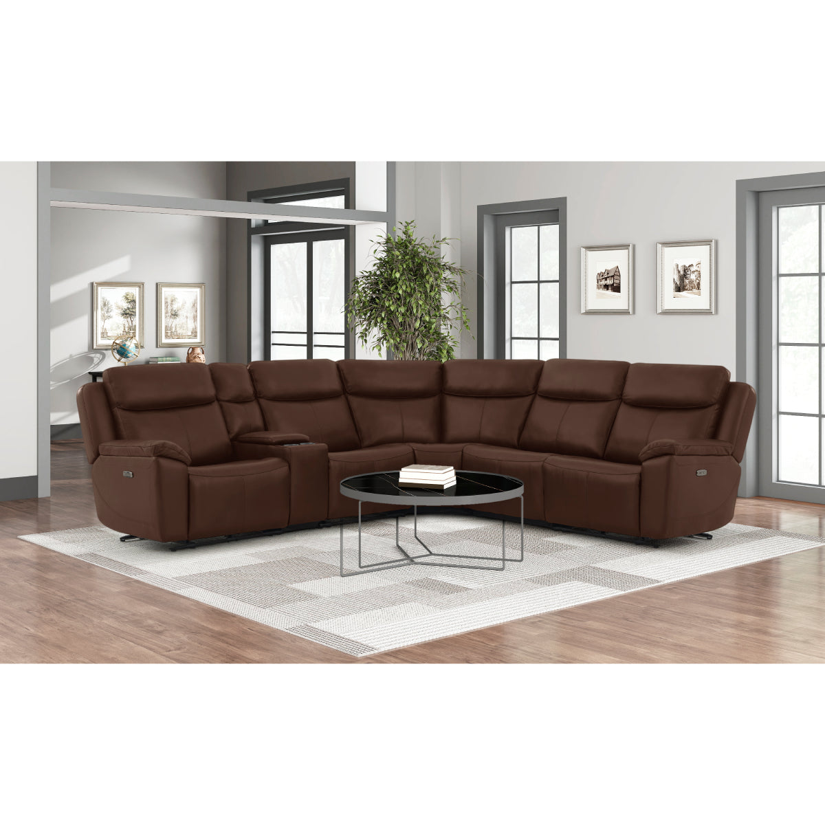Longoria Power Motion Sectional Sofa by Best Home - Brown