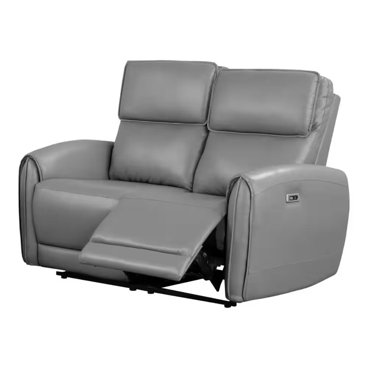 Schlieren 57" Power Loveseat with Built-in USB-A & USB-C Chargers by Furniture of America - Gray