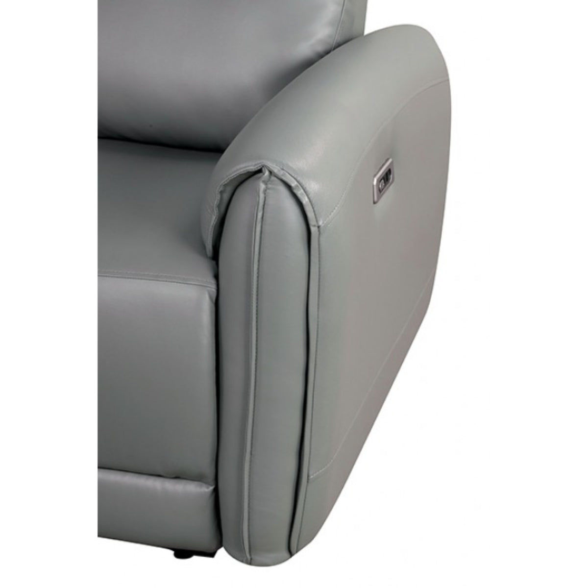 Schlieren 57" Power Loveseat with Built-in USB-A & USB-C Chargers by Furniture of America - Gray