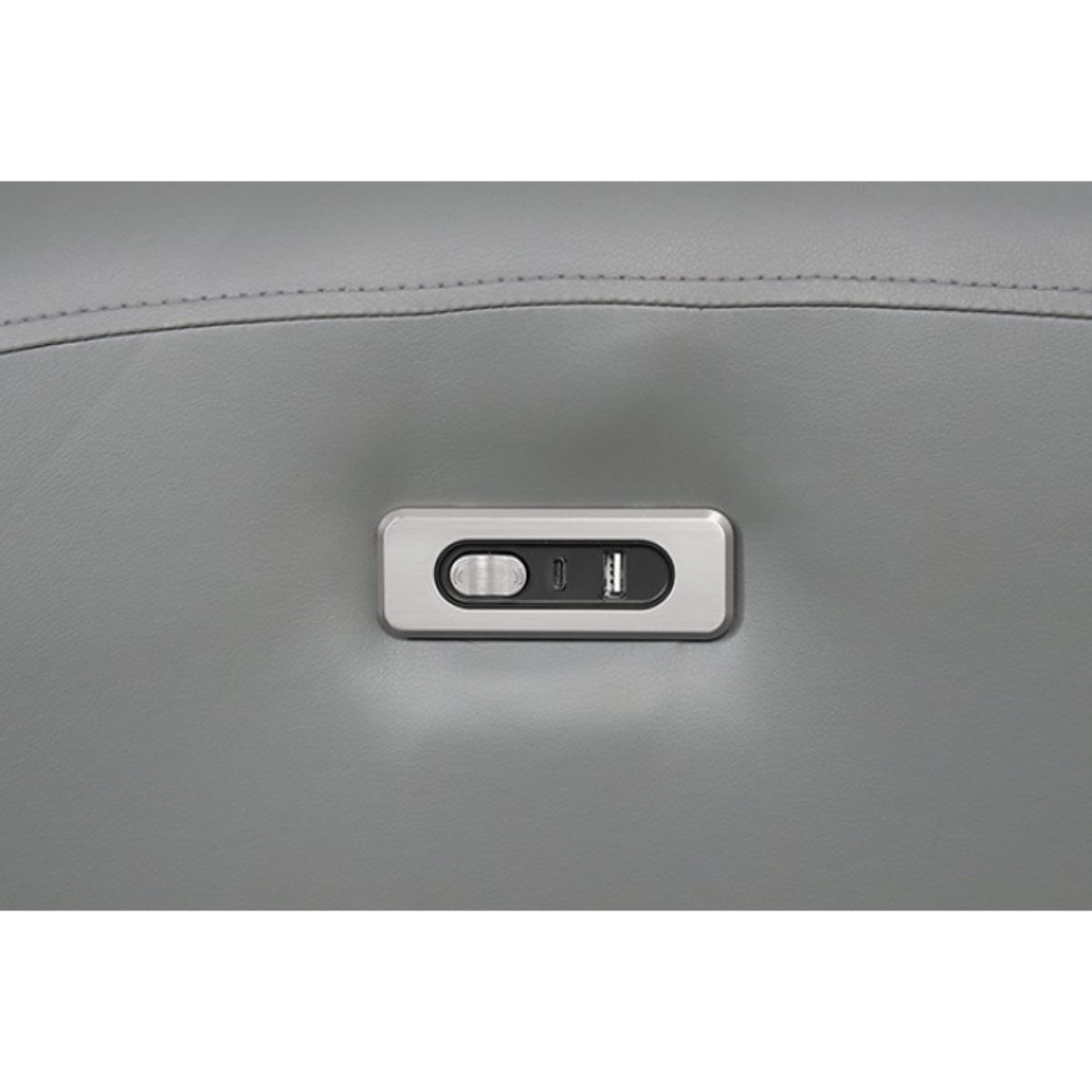Schlieren 57" Power Loveseat with Built-in USB-A & USB-C Chargers by Furniture of America - Gray