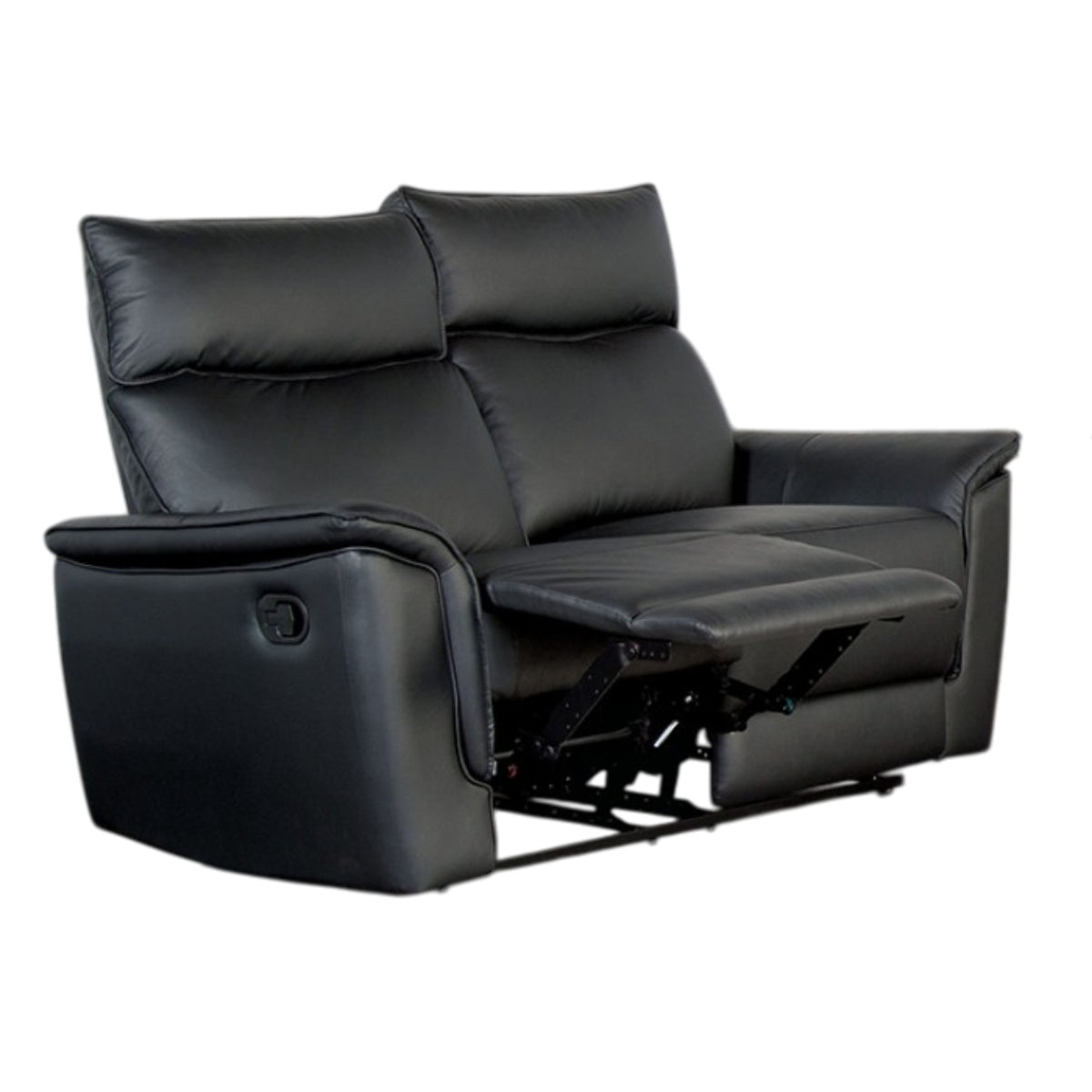 Bienne 62.5" Loveseat Manual Recliner with Flared Padded Arms by Furniture of America - Black