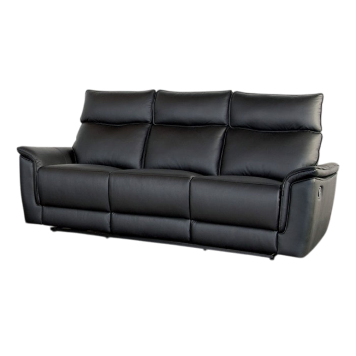 Bienne 86" Sofa Manual Recliner with Flared Padded Arms by Furniture of America - Black