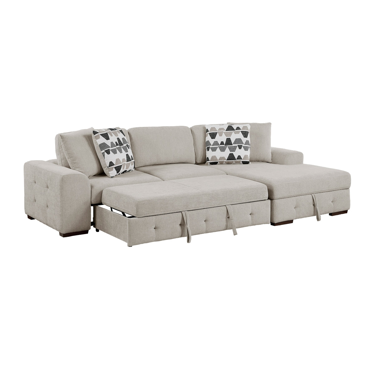 Raife Sectional with Right Chaise by Homelegance (2-Piece) - Gray