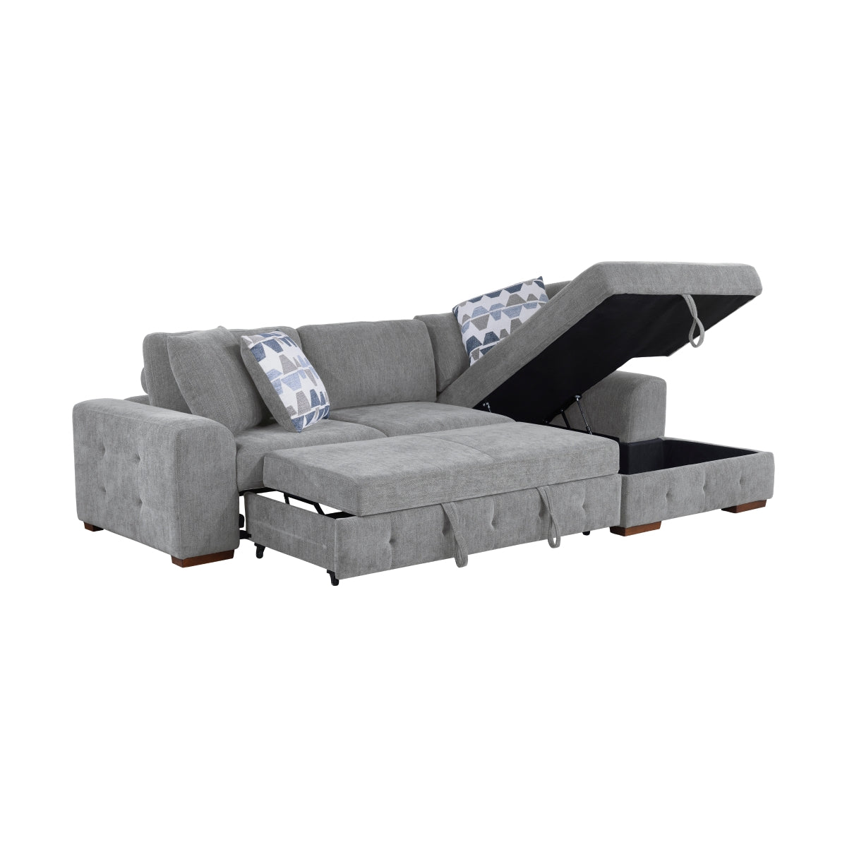 Sectional Sofa with Right Chaise by Homelegance - Gray