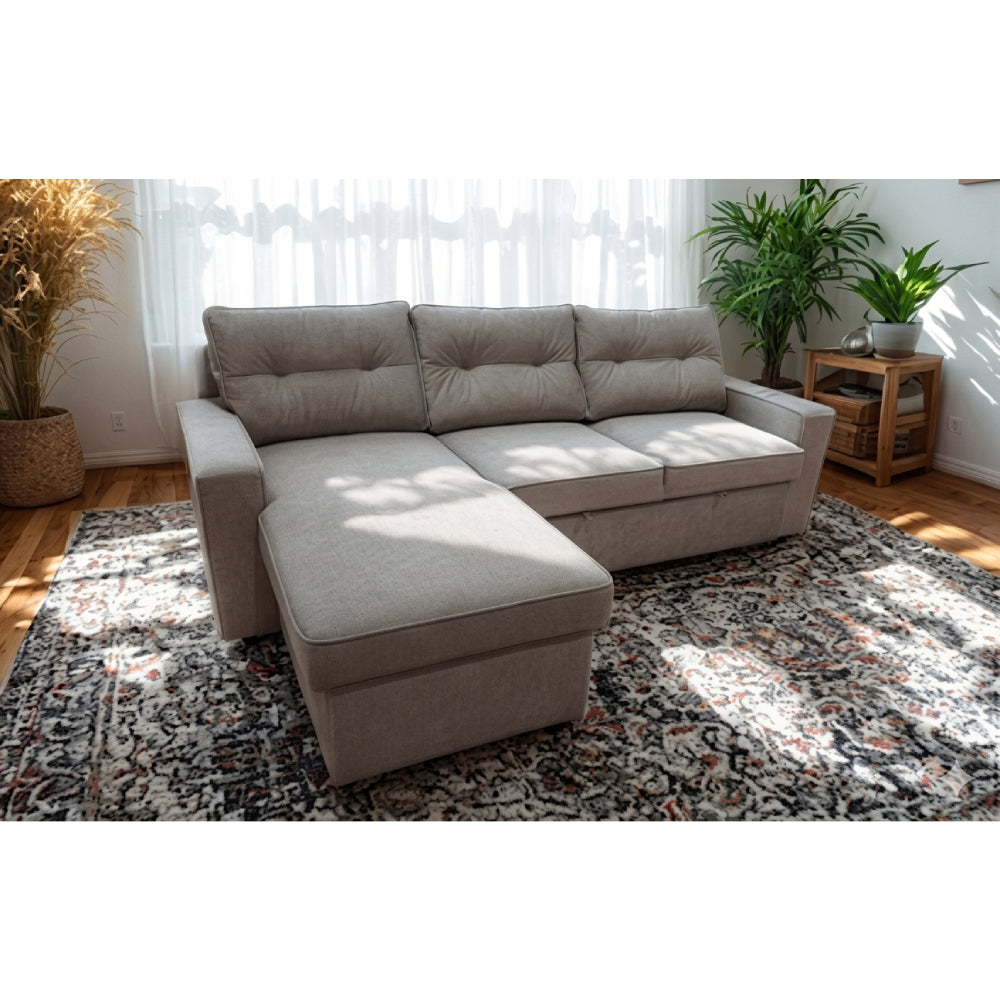 Malibu Pull Out Sofa and Chaise with Storage by Best Home - Gray