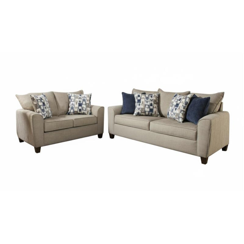 Barcelona Sofa and Loveseat with Pillows by Best Home - Beige