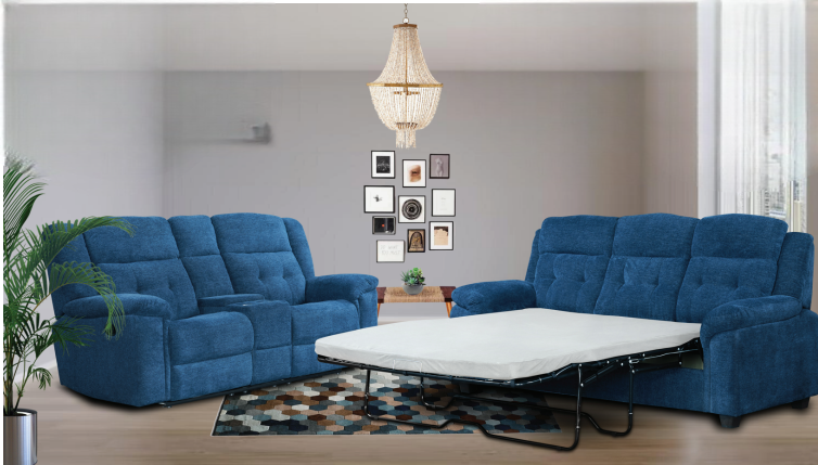 Rey 2 Piece Set Loveseat Recliner and Sofa with Hide a bed by Best Home