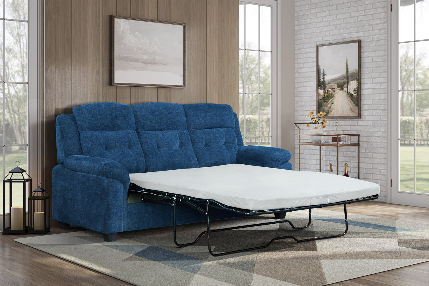 Rey 2 Piece Set Loveseat Recliner and Sofa with Hide a bed by Best Home