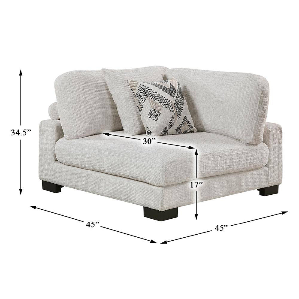 Beane 17" Arm Chair with Removable Cushions by Lazzara - Beige