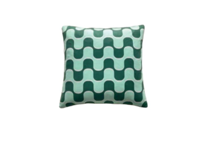 Best Home Home Psychadelic Wavy Trips 18" Modern Style Accent Throw Pillow Cover - Green
