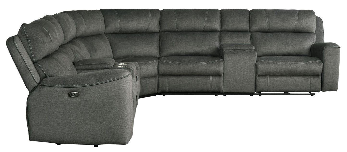 Bella Power Reclining Sectional - Gray