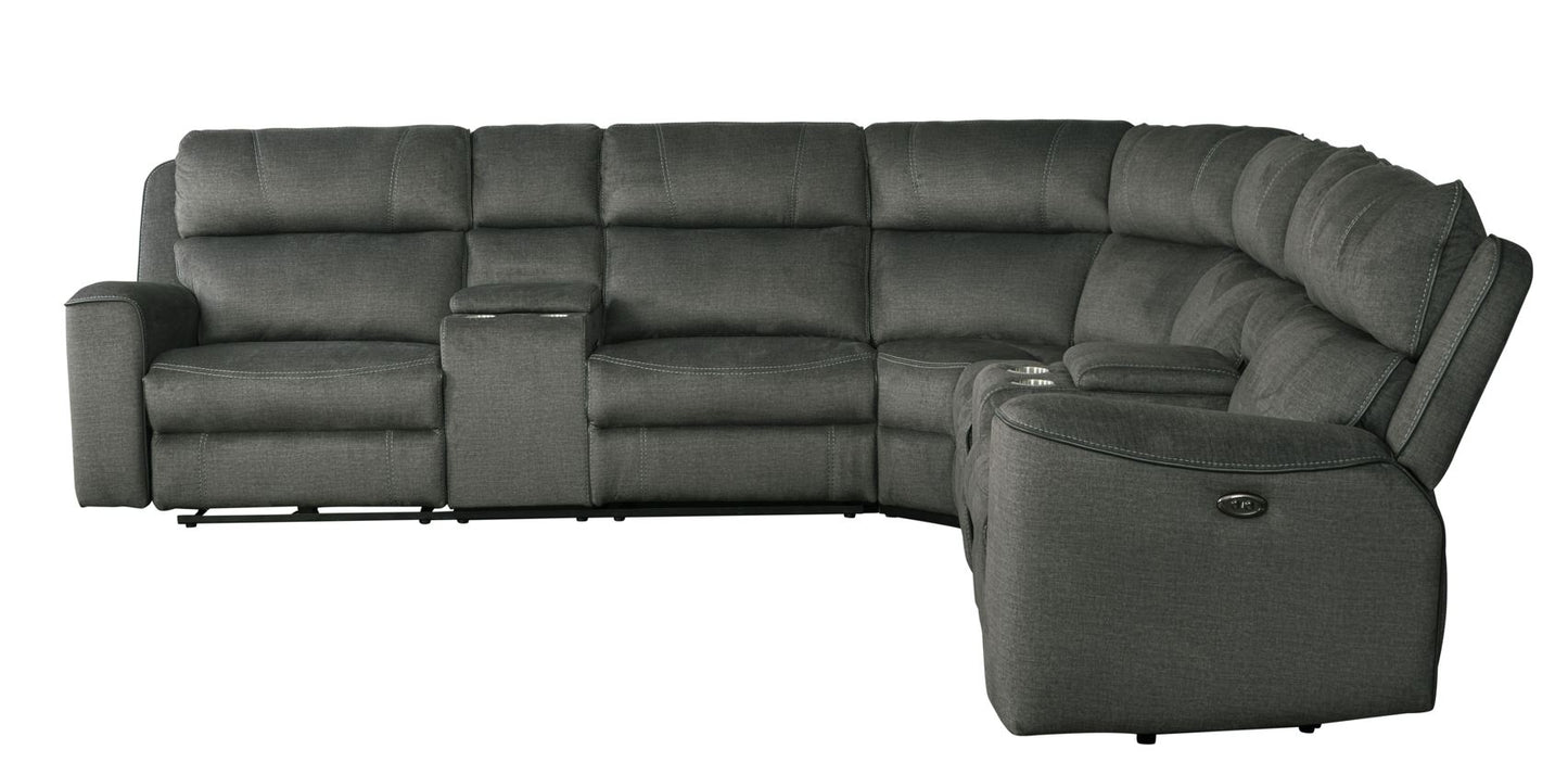 Bella Power Reclining Sectional - Gray