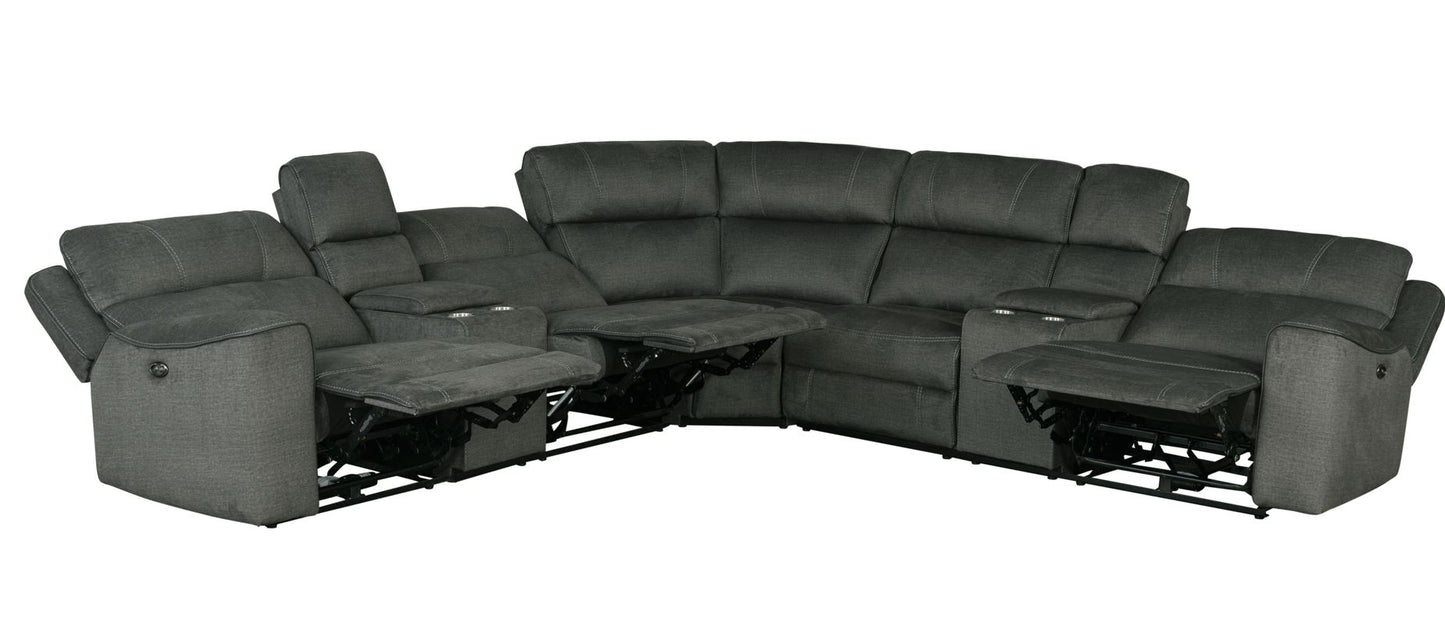 Bella Power Reclining Sectional - Gray