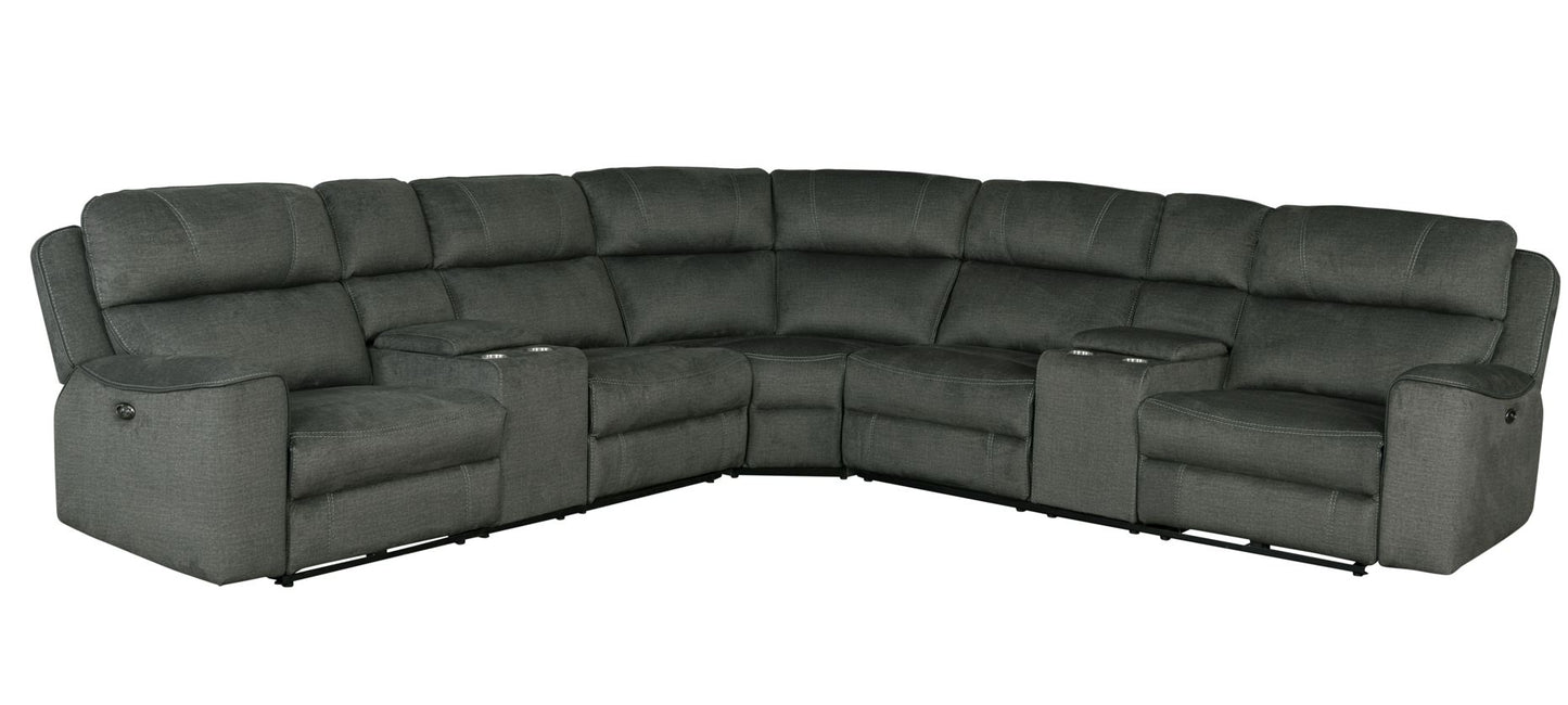 Bella Power Reclining Sectional - Gray