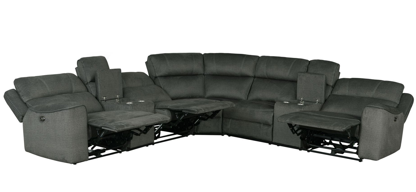 Bella Power Reclining Sectional - Gray
