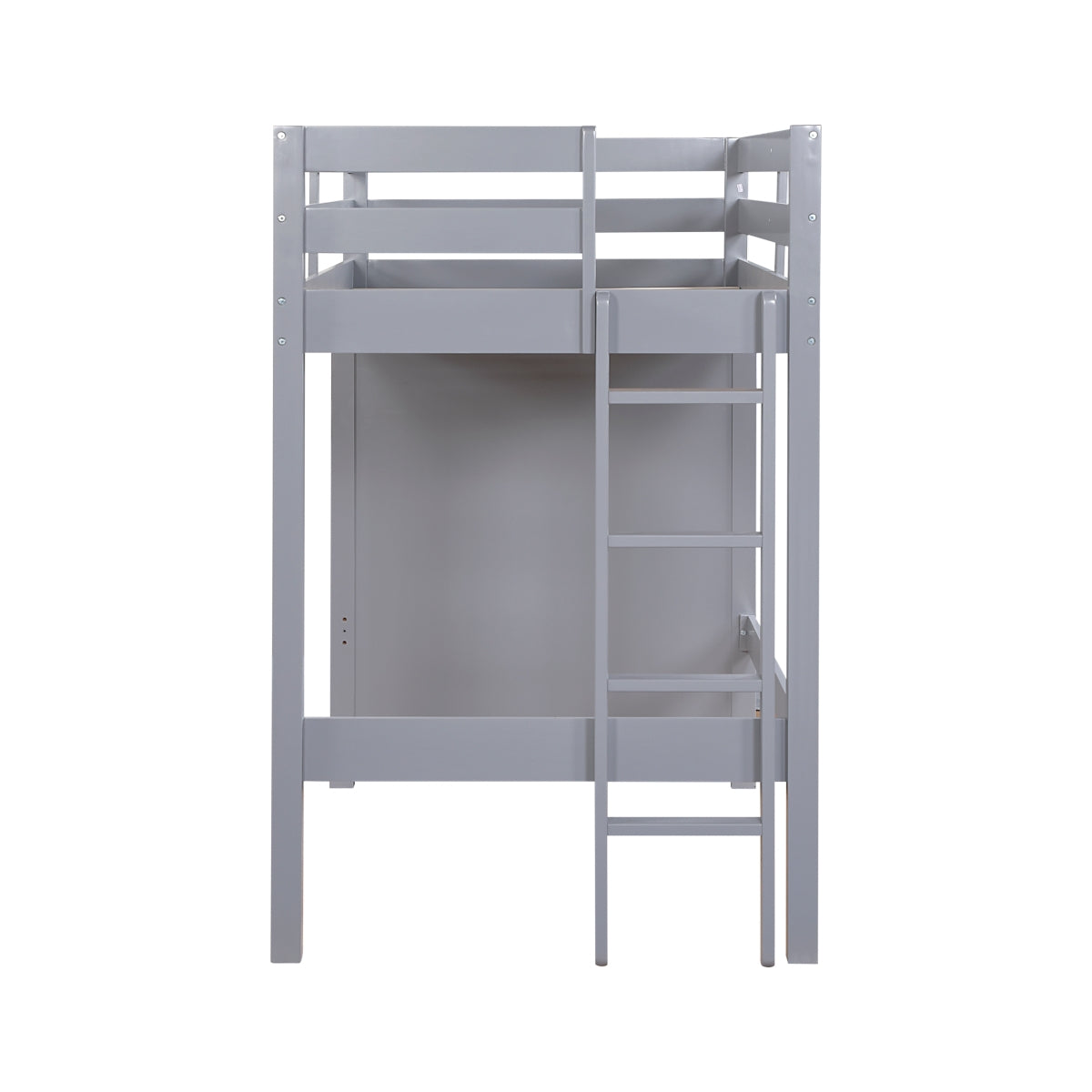 Youth Explorer Twin Loft Bunk Bed with Chest and Hidden Desk by Homelegance - Gray