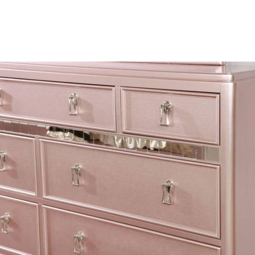Ariston Dresser with 7 Drawers by Furniture of America - Pink