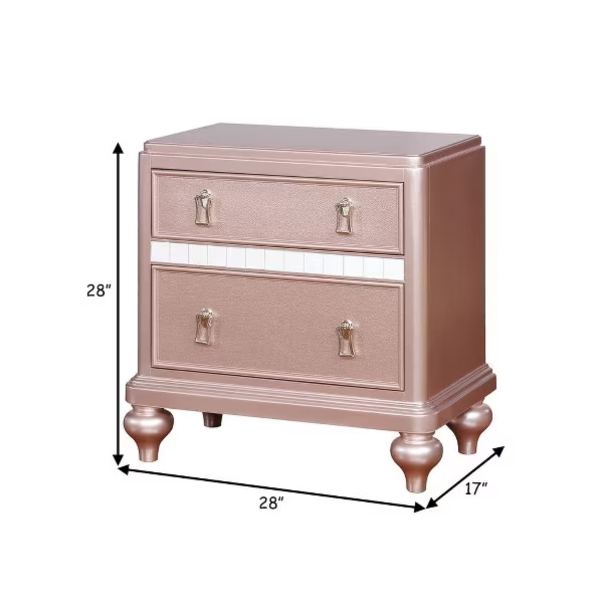 Ariston Nightstand with 2 Drawers by Furniture of America - Pink