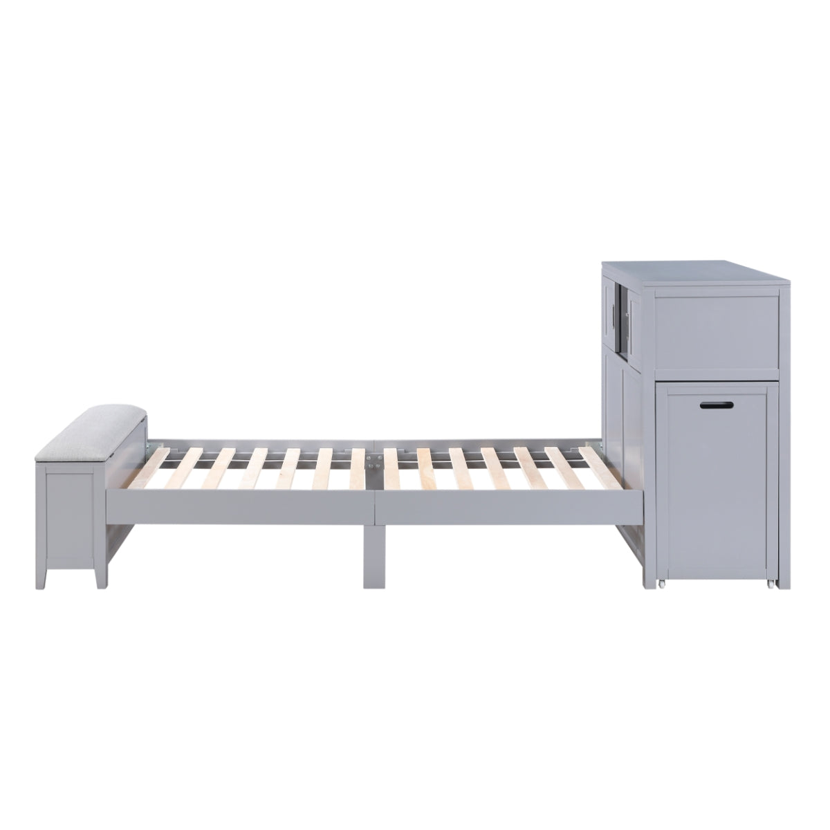 Youth Explorer Bookcase Platform Bed by Homelegance - Gray