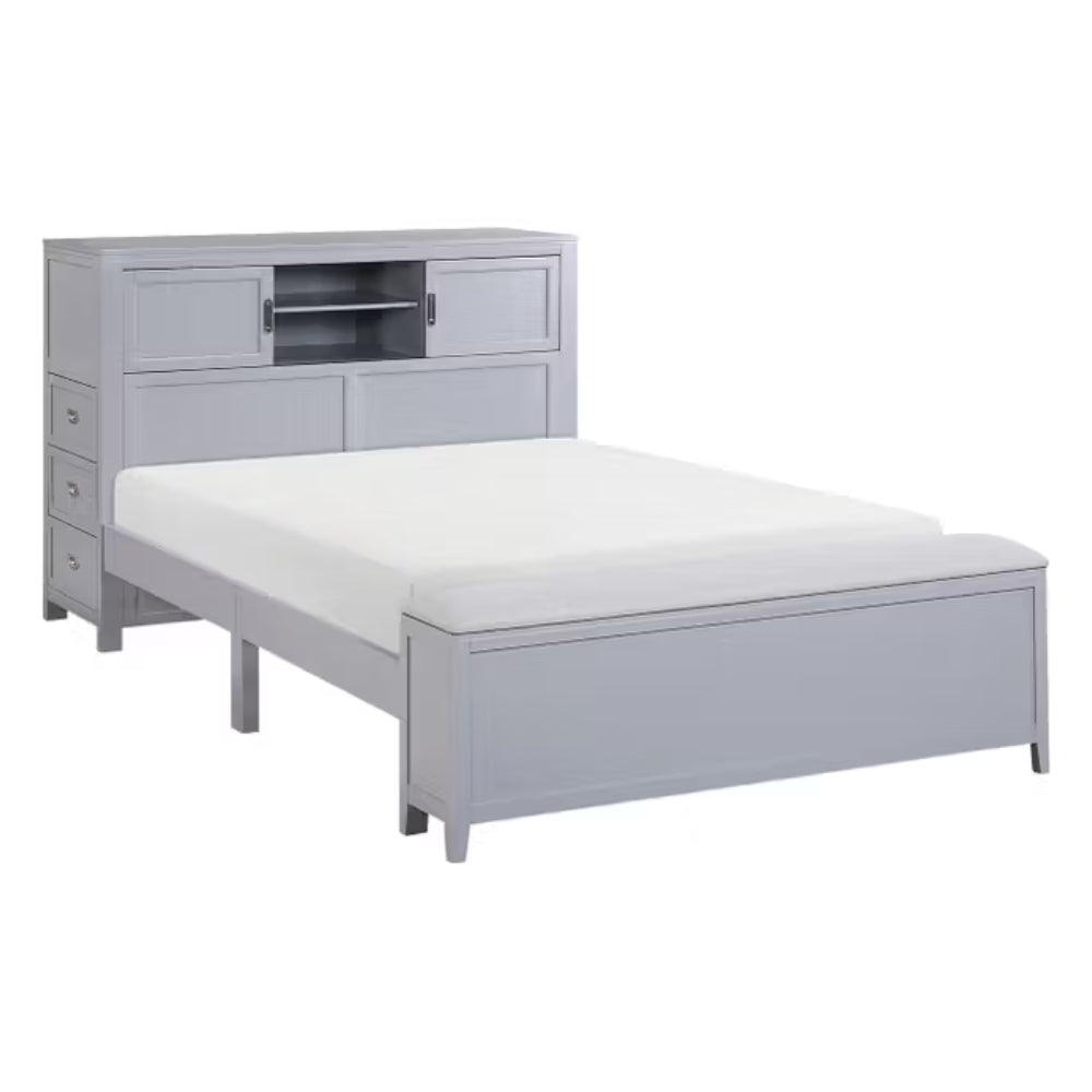 Youth Explorer Bookcase Platform Bed by Homelegance - Gray