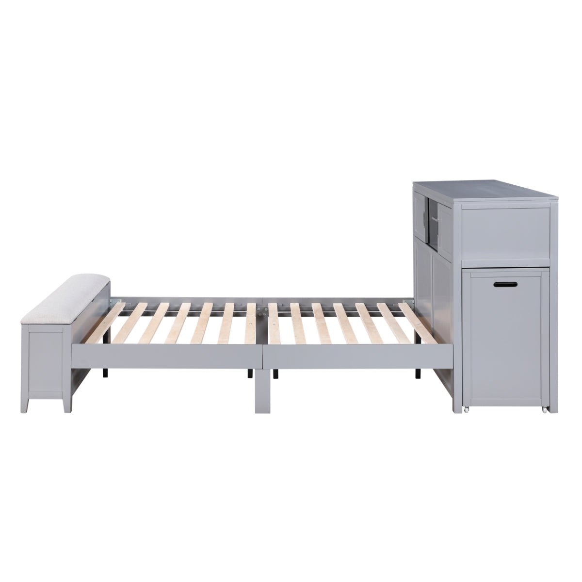 Youth Explorer Bookcase Platform Bed by Homelegance - Gray