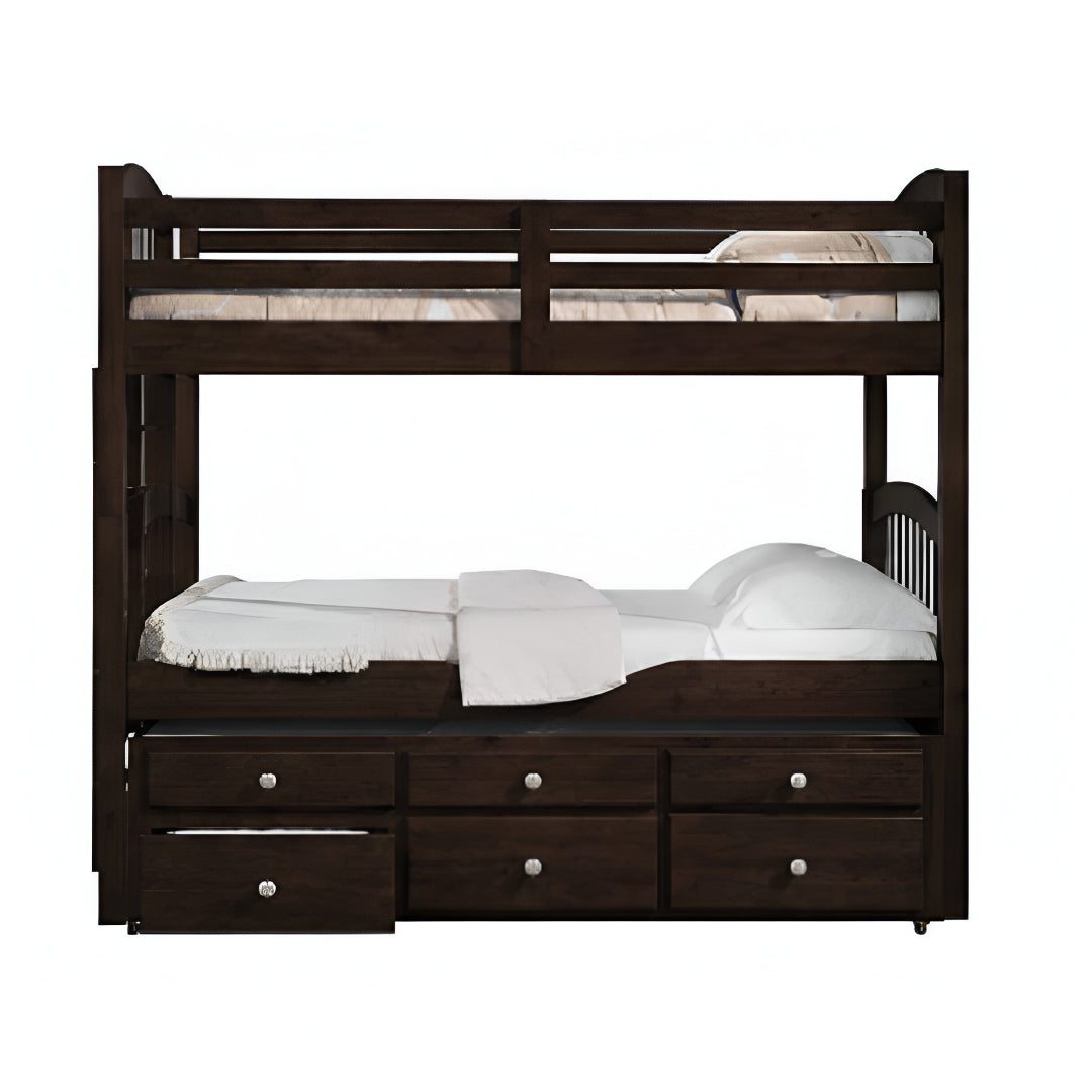 Litera con espacio de almacenaje Tomas Twin y cama nido de Acme Furniture - Espresso