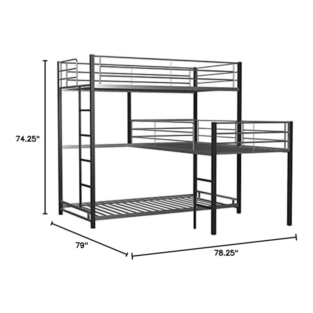 Aubrey Twin Triple Decker Bed by Furniture of America - Black