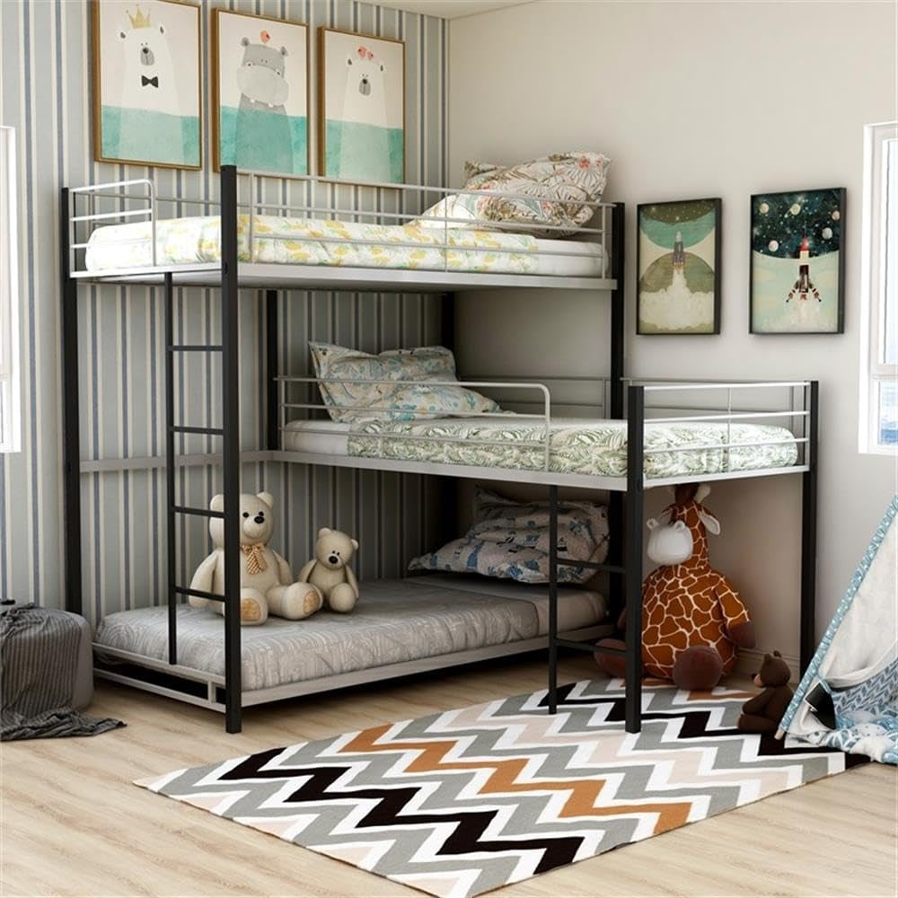 Aubrey Twin Triple Decker Bed by Furniture of America - Black