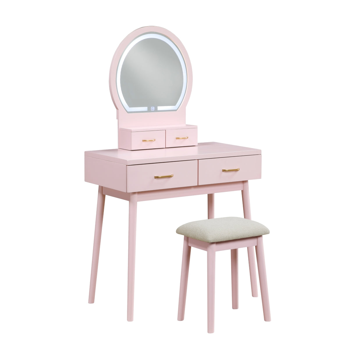 Vanity Aura with Mirror and Stool by Homelegance