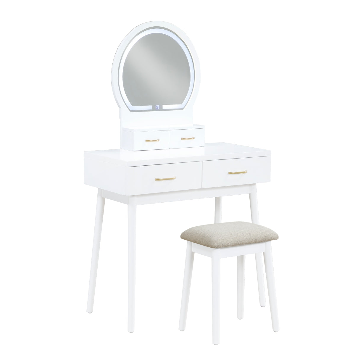 Vanity Aura with Mirror and Stool by Homelegance