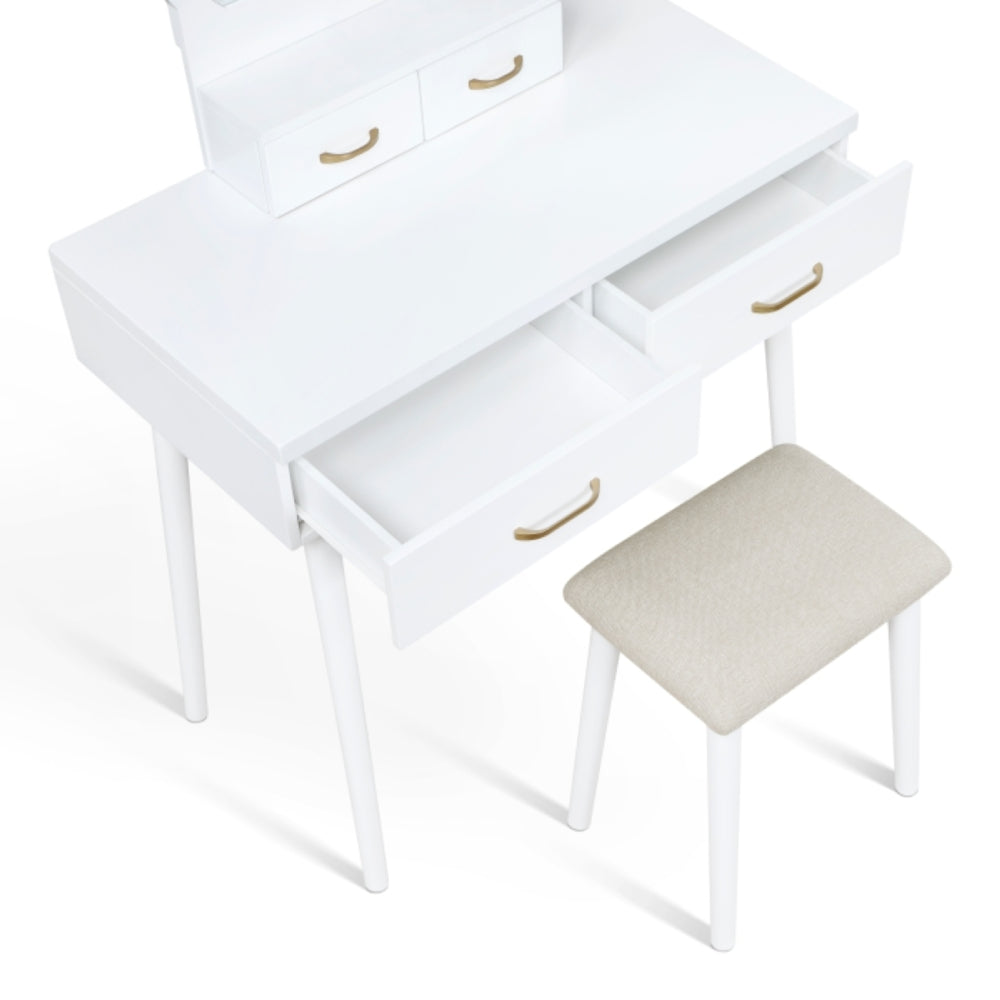 Vanity Aura with Mirror and Stool by Homelegance