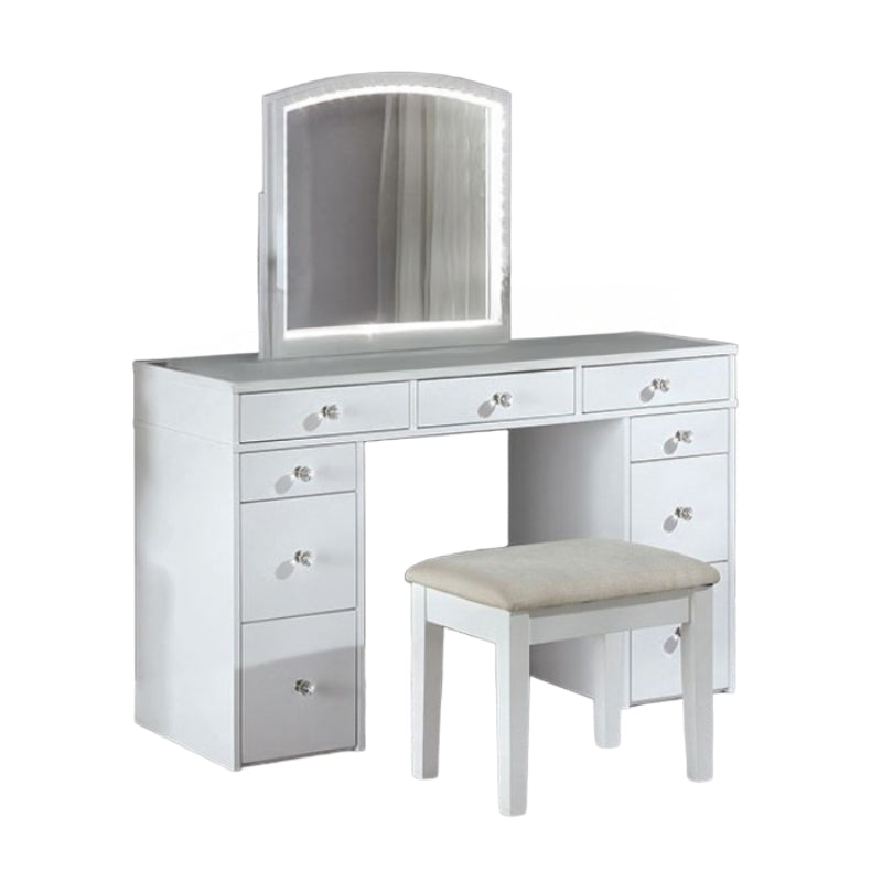 Louise Vanity with Stool by Furniture of America - White